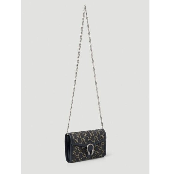 Gucci Dionysus GG Mini Shoulder Bag Cotton Black Denim Handbag Purse Italy NEW - Picture 3 of 12